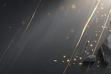 Elegant dark background with golden streaks and glitter particles