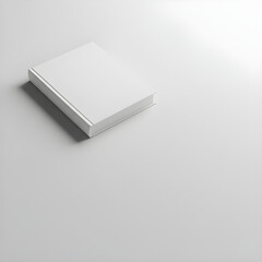 Blank White Hardcover Book Mockup on Minimalist Surface with Copy Space