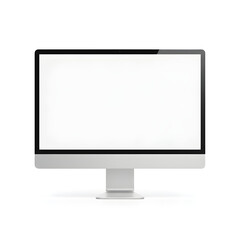 Modern All-in-One Computer Monitor Mockup with Blank Screen Isolated on White