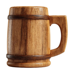 Crafted wooden mug rustic kitchen product cozy isolated on transparent background