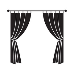 curtains flat icon vector