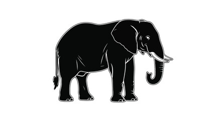 Fototapeta premium Silhouette of an elephant standing in full view