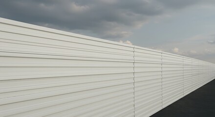 Abstract white wall texture against cloudy sky background with copy space