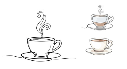 Coffee cup illustration for a cozy cafe atmosphere