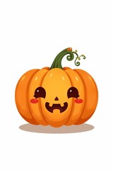 Cheerful pumpkin character with a smiling face celebrates autumn season Generative AI