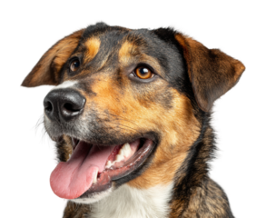 Playful dog portrait animal isolated on transparent background