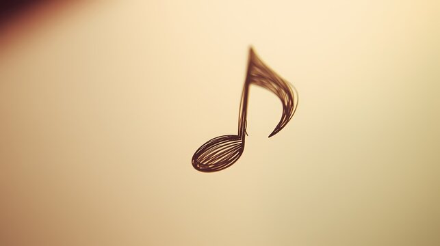 Vibrant hand-drawn musical note with a soft background creating an artistic and calming atmosphere for music lovers Generative AI