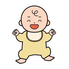 大喜びの赤ちゃんの全身のイラスト