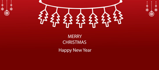 christmas decoration, christmas tree ornament, christmas lights, red background, holiday celebration, minimalist design, vector illustration
