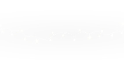 String lights with glowing bulbs PNG overlay for decorations, featuring a transparent background PNG.