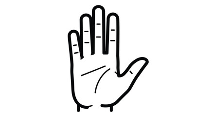 Open hand with fingers extended, palm facing forward