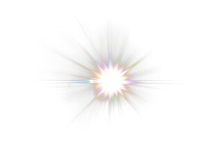 Enhance your photos with this bright PNG overlay featuring a stunning light flare and burst effects.