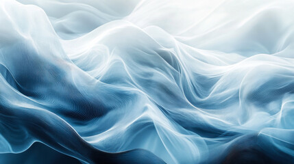 Obraz premium Textured fabric waves in blue tones create a soothing, silky landscape evoking tranquility and motion in a serene setting