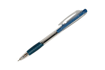 Plastic ballpoint pen isolated on transparent.