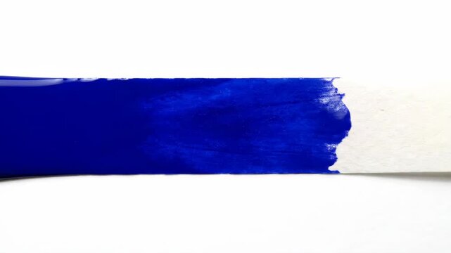 Blue paint stroke on white background abstract art creative design modern style.