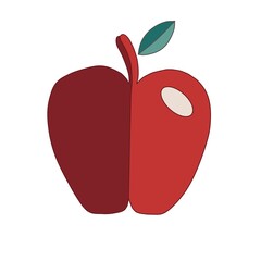 red apple vector illustration