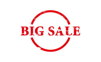 BIG SALE - Red Rubber Stamp With text BIG SALE
