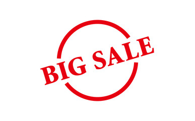 BIG SALE - Red Rubber Stamp With text BIG SALE
