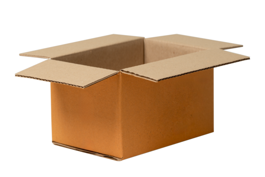 Opened cardboard box isolated on transparent. - Powered by Adobe