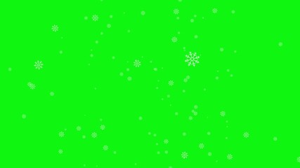 Realistic snowfall animation on green background for overlays, Realistic snow fall 4k Loopable stock video. flying particles of organic snow on Overlay background. very small snow flakes slowly - Powered by Adobe