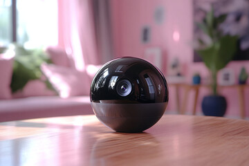 Smart home surveillance camera ensuring safety and privacy indoors.