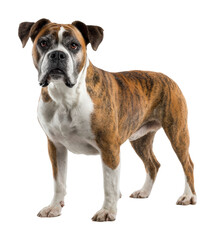 Obraz premium Playful boxer dog portrait animal bright lighting isolated on transparent background
