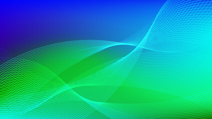 Green and blue gradient mesh abstract background with wavy blended lines nice for wallpaper or banner