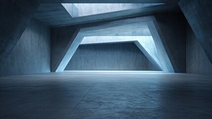 Obraz premium Abstract architectural interior with geometric shapes