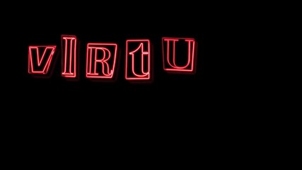 Virtual classroom neon sign flickering on and off, perfect for online education and remote learning concepts - Powered by Adobe