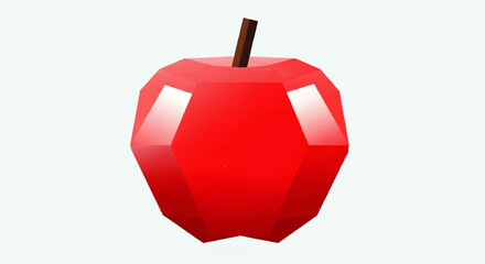 Geometric Red Apple Illustration - Modern and Minimalist Design