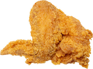 crispy fried chicken wing isolated on white background