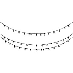 Delicate strings of hanging fairy lights create a cozy festive atmosphere perfect for Christmas, weddings, or party decoration concepts.