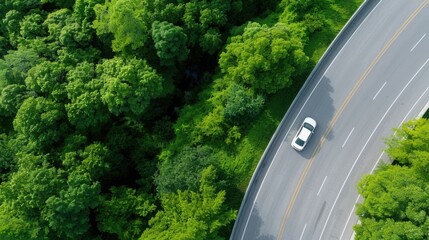 Aerial Drone View Scenic Winding Coastal Road Lush Green Cliffside Pristine Turquoise Ocean Natural Colors