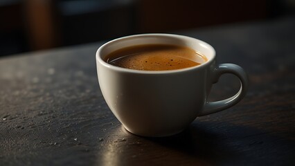 Fototapeta premium Warm drink with smooth surface and gentle reflective highlights