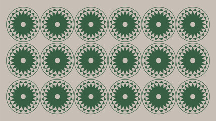 Elegant geometric pattern with green circles and triangles for stylish backgrounds and contemporary designs creating a modern aesthetic for any project.