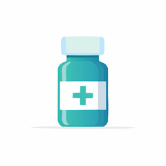 Obraz premium Illustration of a medicine bottle with a plus symbol for healthcare concept