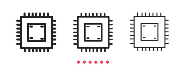 CPU icon. Thin line icon vector
