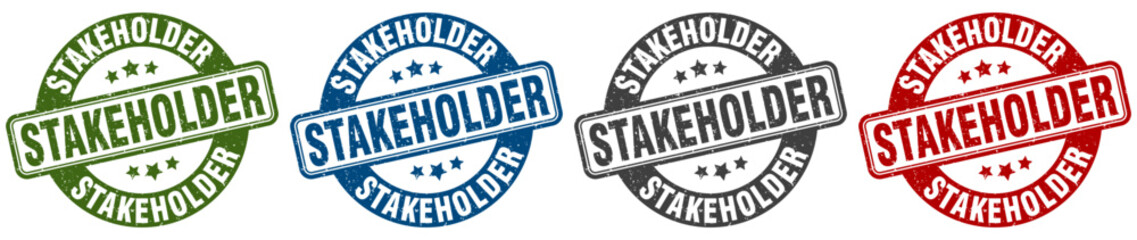 stakeholder stamp. stakeholder round stamp set isolated on white background