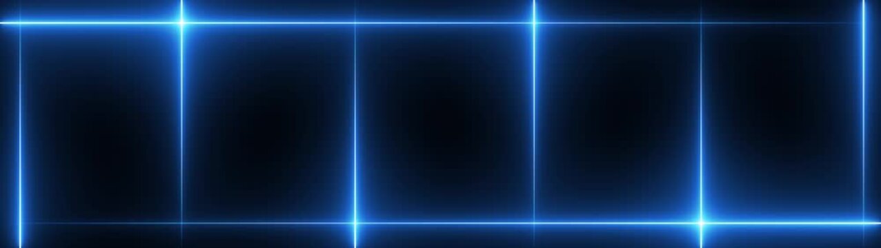 Neon line glowing rectangle frame. multiple neon line concept. glowing blue neon frame background animation rectangle shape.