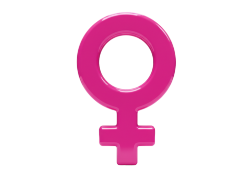 Isolated pink female gender sign on a neutral background – symbol of woman, femininity, and romance - Powered by Adobe