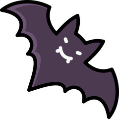 bat icon illustration design with filled outline
