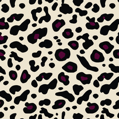 Fototapeta premium Seamless Animal Print Vector – Black Leopard Zebra Pattern for Fashion, Apparel Fabric