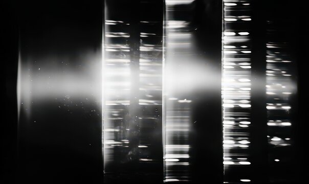 Abstract Black And White Vertical Lines With Bright Light And Speckles