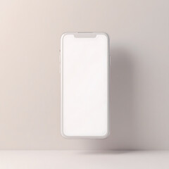 Minimalist Smartphone Mockup on Neutral Background &ndash; Blank Screen for App or UI Design Presentation