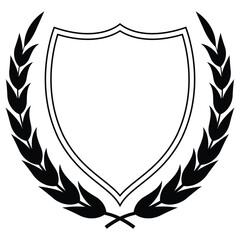 Blank Shield with Laurel Wreath Emblem