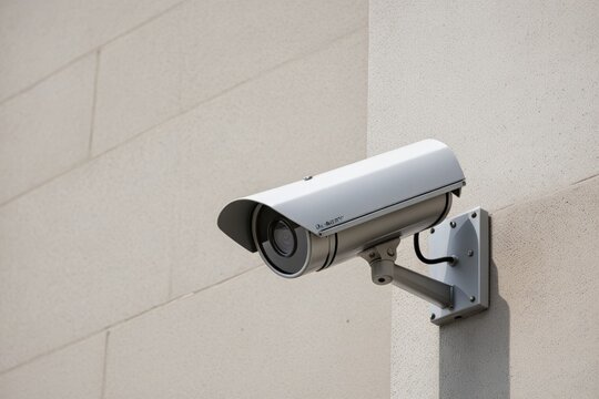 Sicherheitskamera zur &Uuml;berwachung an einer Wand installiert
