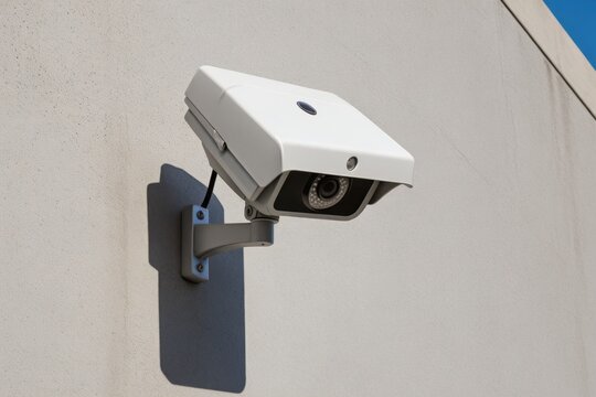 Sicherheitskamera zur &Uuml;berwachung an einer Wand installiert