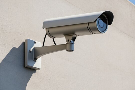 Sicherheitskamera zur &Uuml;berwachung an einer Wand installiert