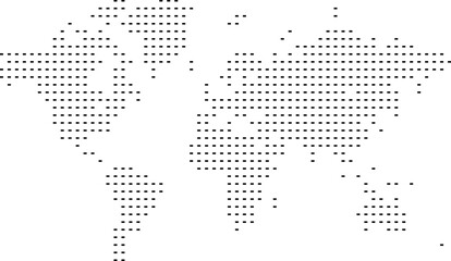 World map in rectangular horizontal pixel vector dotted shape © Afifa Tazrimin