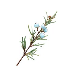 Juniper Berry Branch: A delicate sprig of juniper berries showcases the intricate beauty of nature. The image captures the unique color of the berries against the backdrop of its slender leaves.